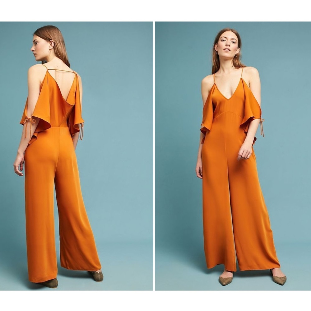 Anthropologie Aurelia OpenShoulder Jumpsuit Gem